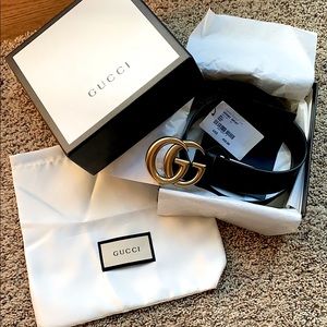 Authentic Gucci Belt Black GG leather 90